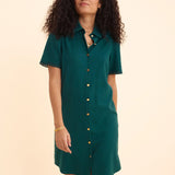 Robe chemise Jacquard fantaisie - Verte - I.Code