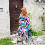 Robe chemise longue à imprimé graphique Cheryn - Multicolore - SUNCOO