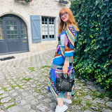 Robe chemise longue à imprimé graphique Cheryn - Multicolore - SUNCOO