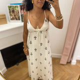 Robe longue bohème évasée à broderies Wilora - Chocolat - GRACE & MILA