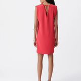 Short dress with lace collar - Coral red - IKKS WOMEN
