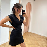Robe courte ceinturée Vibianca - Noire - VILA