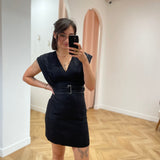 Robe courte ceinturée Vibianca - Noire - VILA