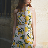 Robe courte imprimée dos nu Renata - Ecru - GRACE & MILA