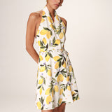 Robe courte imprimée dos nu Renata - Ecru - GRACE & MILA