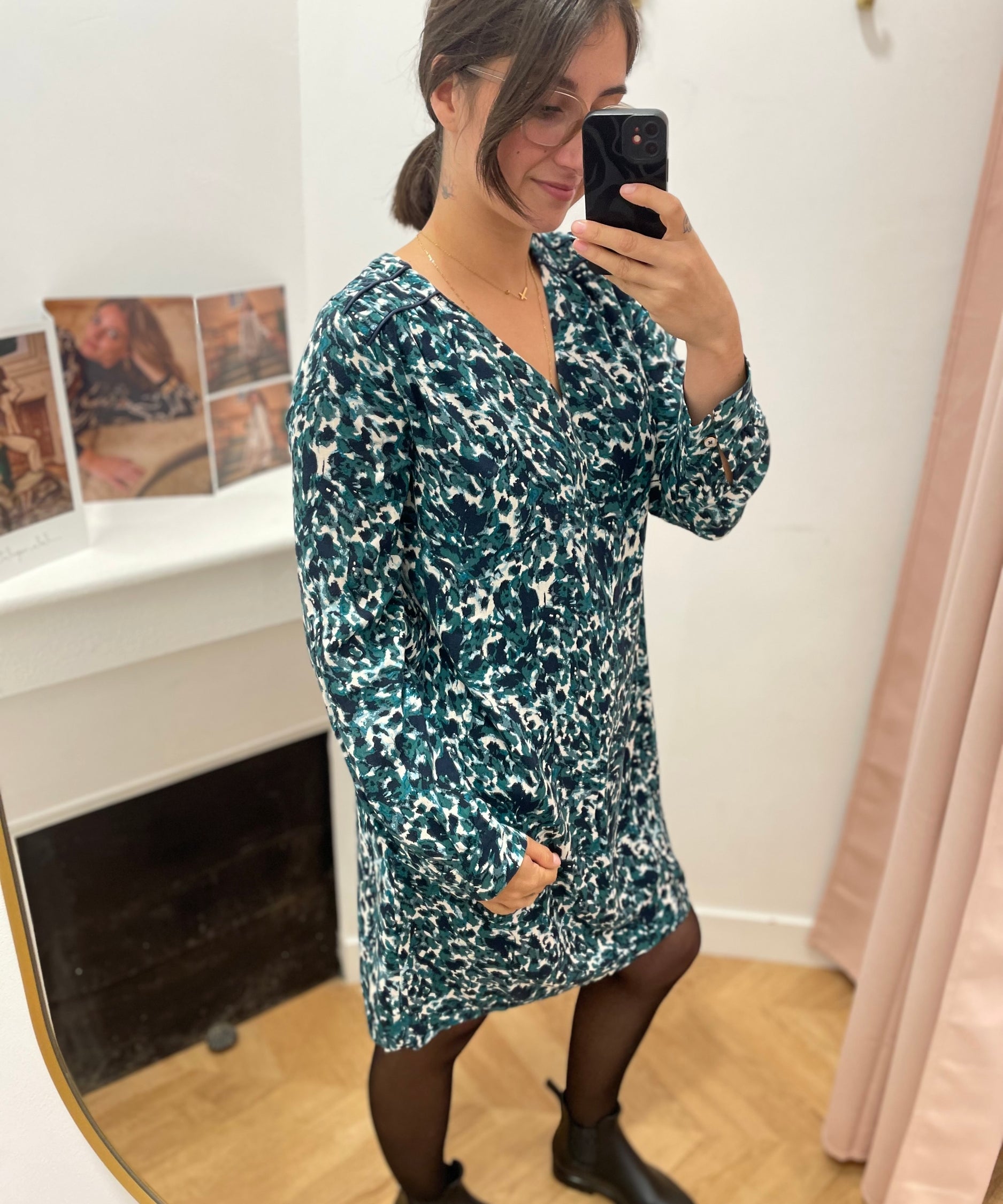 Robe courte imprimée RO030 - Aquarelle - LOLA ESPELETA