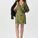 Robe fluide imprimé floral - Vert moyen - IKKS WOMEN