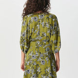 Robe fluide imprimé floral - Vert moyen - IKKS WOMEN
