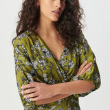 Robe fluide imprimé floral - Vert moyen - IKKS WOMEN