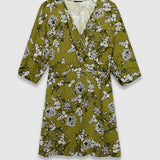 Robe fluide imprimé floral - Vert moyen - IKKS WOMEN
