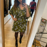 Robe fluide imprimé floral - Vert moyen - IKKS WOMEN