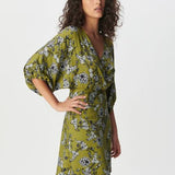Robe fluide imprimé floral - Vert moyen - IKKS WOMEN