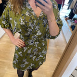 Robe fluide imprimé floral - Vert moyen - IKKS WOMEN