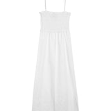 Robe longue bustier bas brodé Rosebella - Blanche - GRACE & MILA