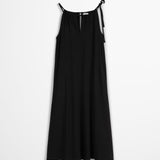Robe loose à bretelles en jersey - Noire - MARC'O POLO FEMME