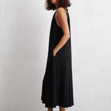 Robe loose à bretelles en jersey - Noire - MARC'O POLO FEMME