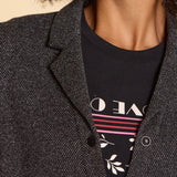 Robe chemise maille faux-uni - Noir - I.Code