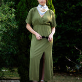 Robe maxi cache-cœur Vimolira - Olive - VILA