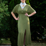 Robe maxi cache-cœur Vimolira - Olive - VILA