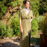 Robe maxi cache-cœur Vimolira - Olive - VILA