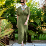 Robe maxi cache-cœur Vimolira - Olive - VILA