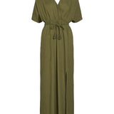 Robe maxi cache-cœur Vimolira - Olive - VILA