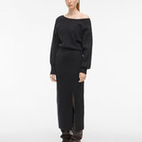 Robe longue en maille Rouseraphine - Meteorite - ROUGE EDIT