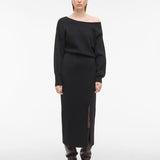 Robe longue en maille Rouseraphine - Meteorite - ROUGE EDIT
