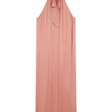 Robe longue en satin avec une encolure montante Rose - Rose - GRACE & MILA