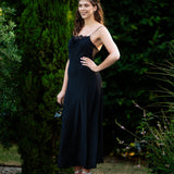 Robe petite bretelle et dentelle Carmen - Noire - SUNCOO