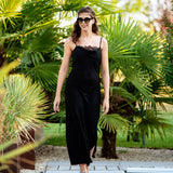 Robe petite bretelle et dentelle Carmen - Noire - SUNCOO