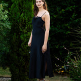 Robe petite bretelle et dentelle Carmen - Noire - SUNCOO