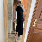 Robe petite bretelle et dentelle Carmen - Noire - SUNCOO