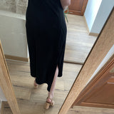 Robe petite bretelle et dentelle Carmen - Noire - SUNCOO
