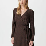 Robe portefeuille imprimé léopard - Chocolat - IKKS WOMEN