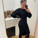 Robe longue en maille Rouseraphine - Meteorite - ROUGE EDIT