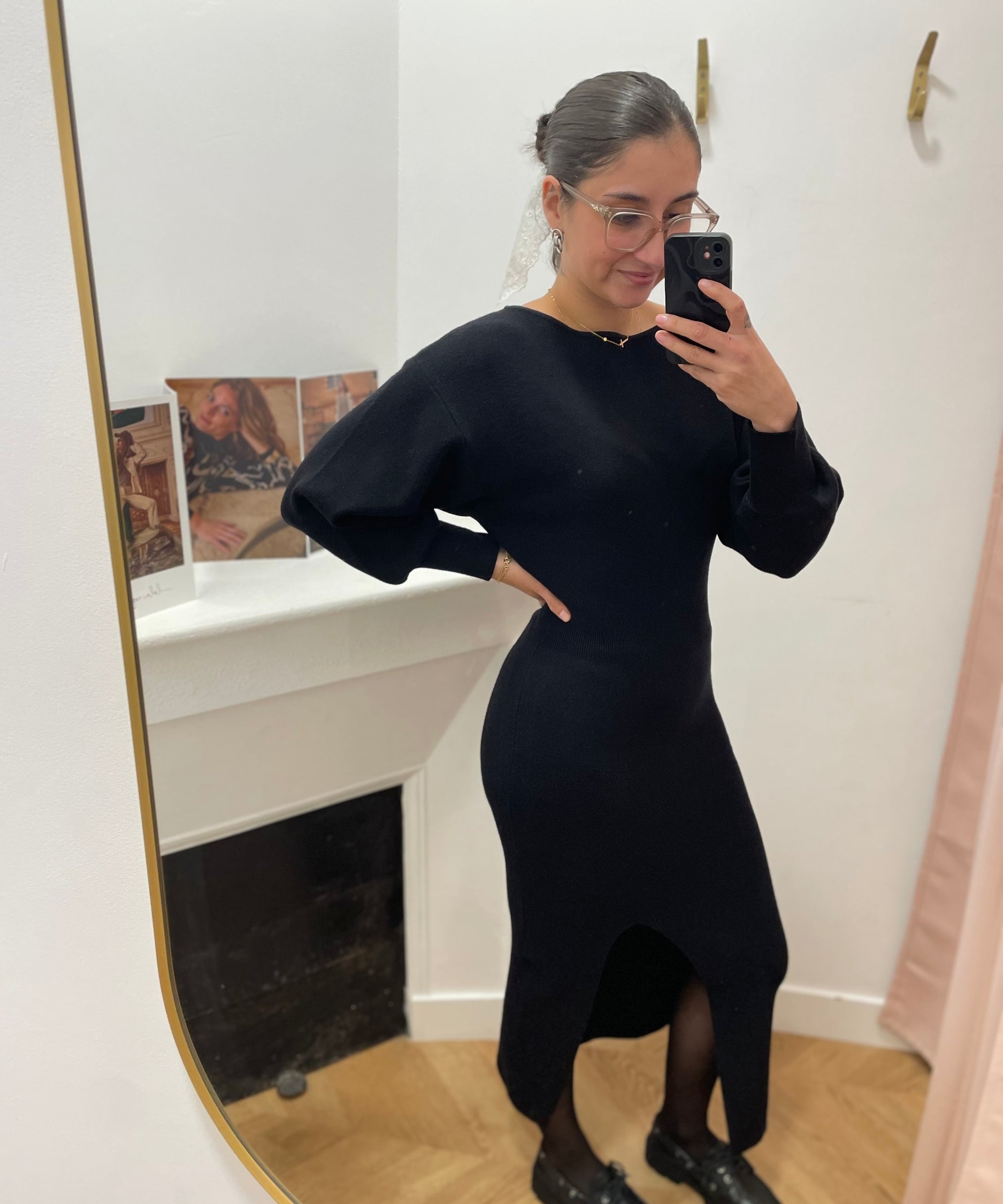 Robe longue en maille Rouseraphine - Meteorite - ROUGE EDIT