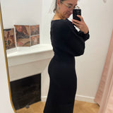 Robe longue en maille Rouseraphine - Meteorite - ROUGE EDIT