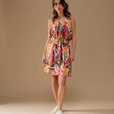 Rio printed sleeveless dress - Ecru - C'EST BEAU LA VIE