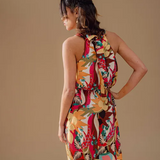 Rio printed sleeveless dress - Ecru - C'EST BEAU LA VIE
