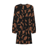 Robe courte graphique Selia - Chocolat - GRACE & MILA