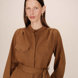 Robe chemise courte Serbia - KAKI - GRACE & MILA