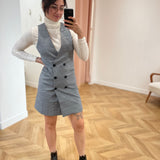 Robe tailleur sans manche Raisy - Prince de galles - LA PETITE ETOILE
