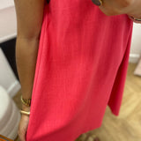 Robe courte évasée en lin dos à nouer  Whola - Fushia - GRACE & MILA