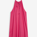 Robe courte évasée en lin dos à nouer  Whola - Fushia - GRACE & MILA