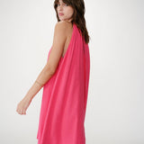 Robe courte évasée en lin dos à nouer  Whola - Fushia - GRACE & MILA