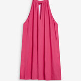 Robe courte évasée en lin dos à nouer  Whola - Fushia - GRACE & MILA