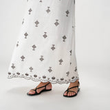 Robe longue bohème évasée à broderies Wilora - Chocolat - GRACE & MILA