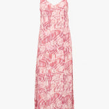 Robe longue imprimée à bretelles Cesaria - Rose - SUNCOO