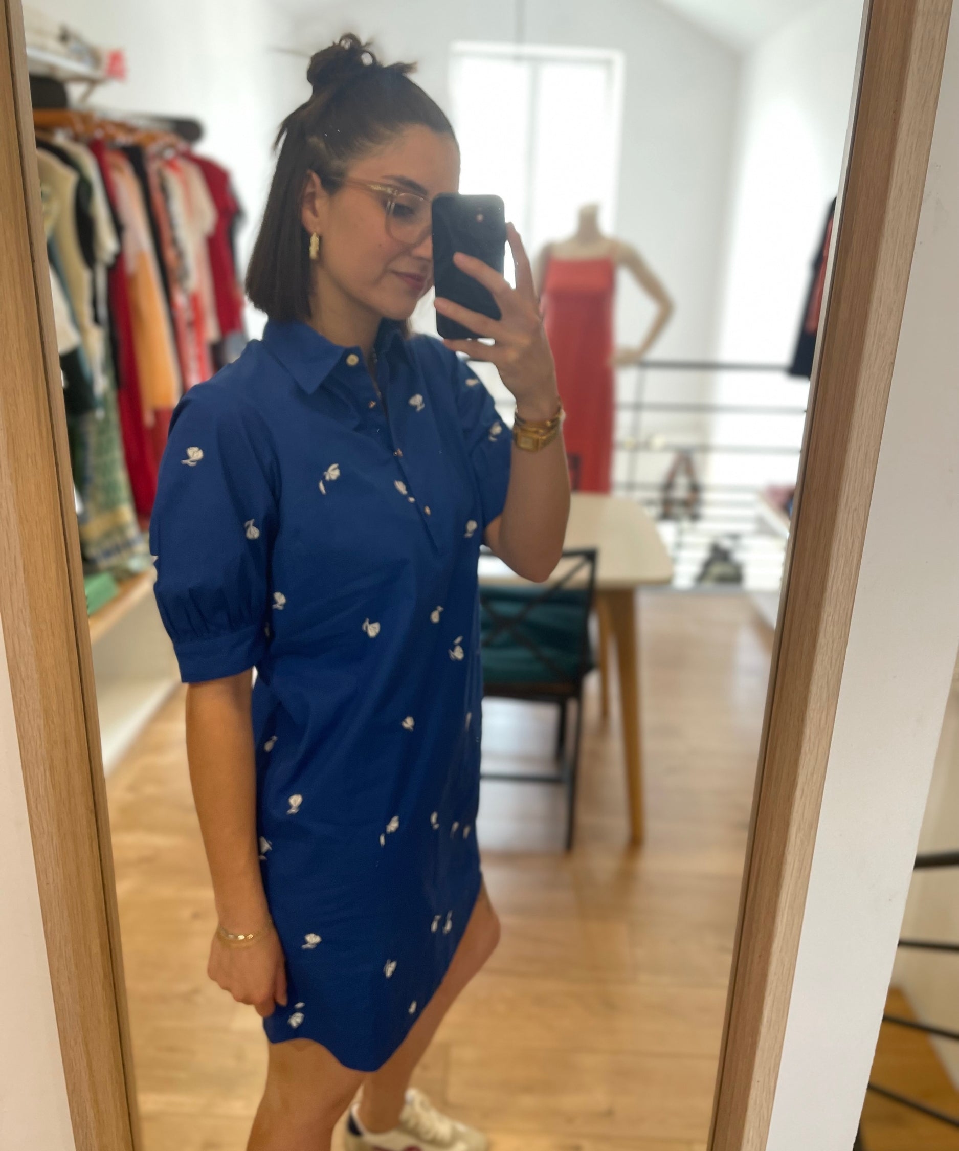 Robe chemise - Bleu électrique - I.Code